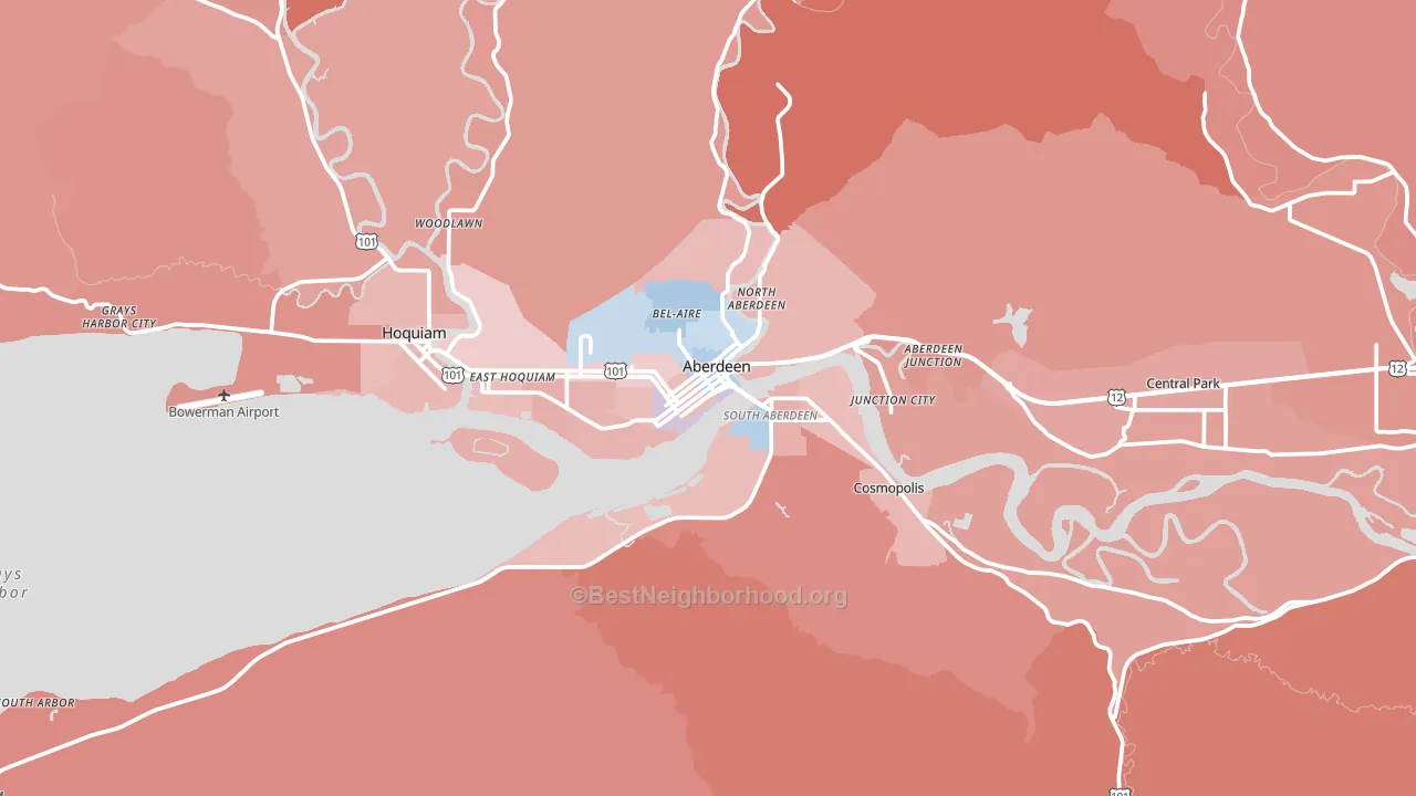 98520, WA block-group political-lean map
