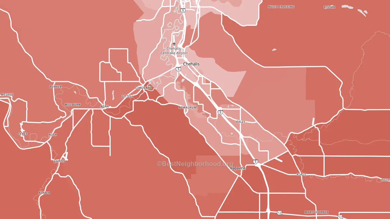 98532, WA block-group political-lean map