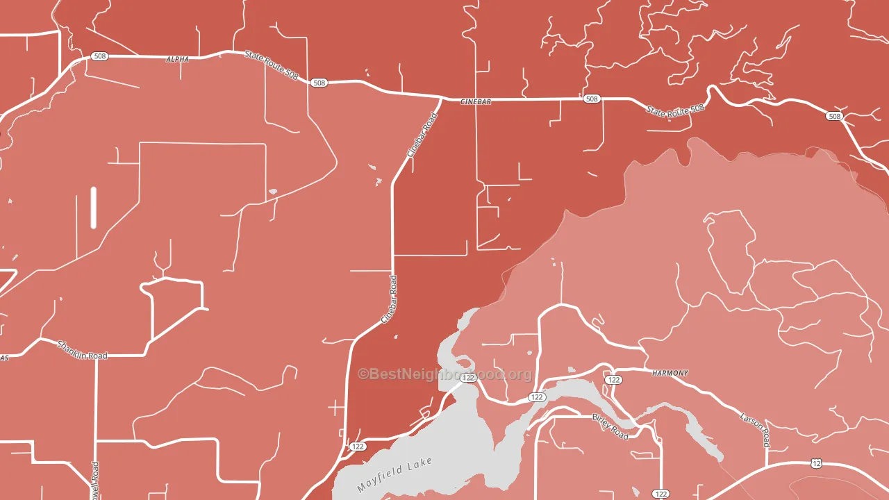 98533, WA block-group political-lean map