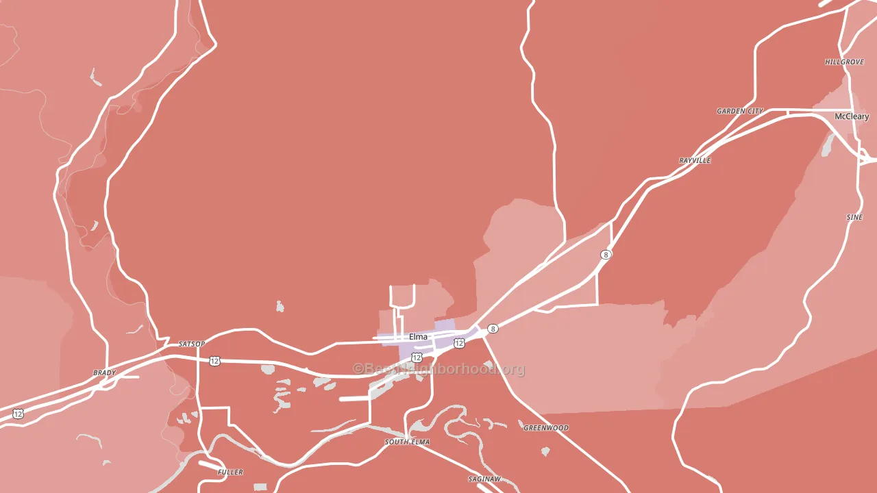 98541, WA block-group political-lean map
