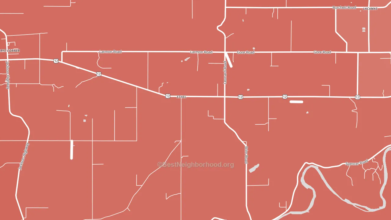 98542, WA block-group political-lean map