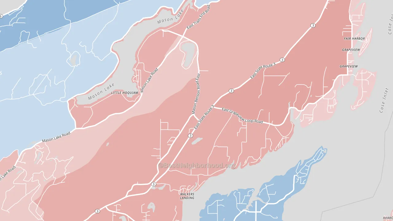 98546, WA block-group political-lean map