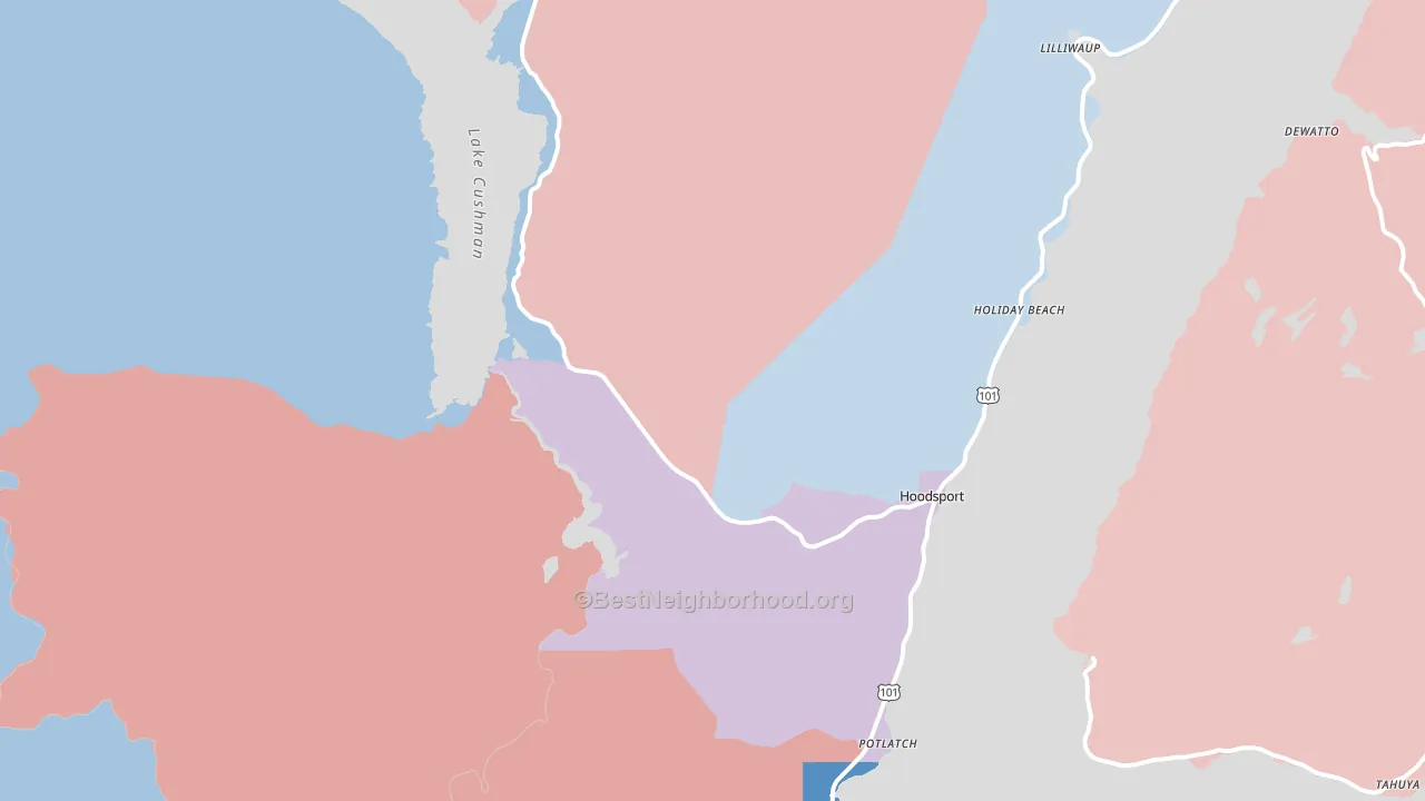 98548, WA block-group political-lean map