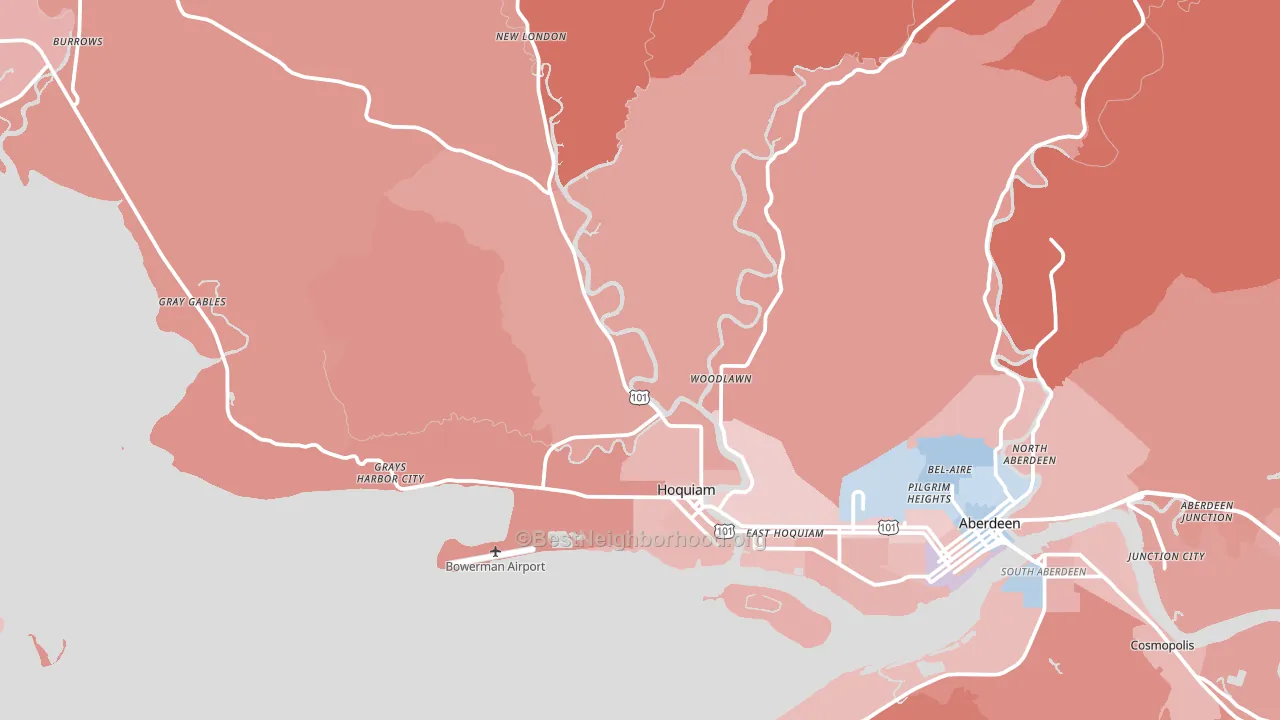 98550, WA block-group political-lean map