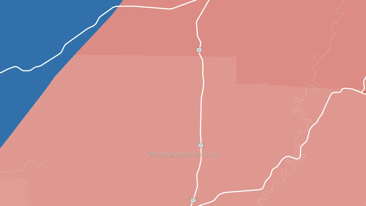 98552, WA block-group political-lean map