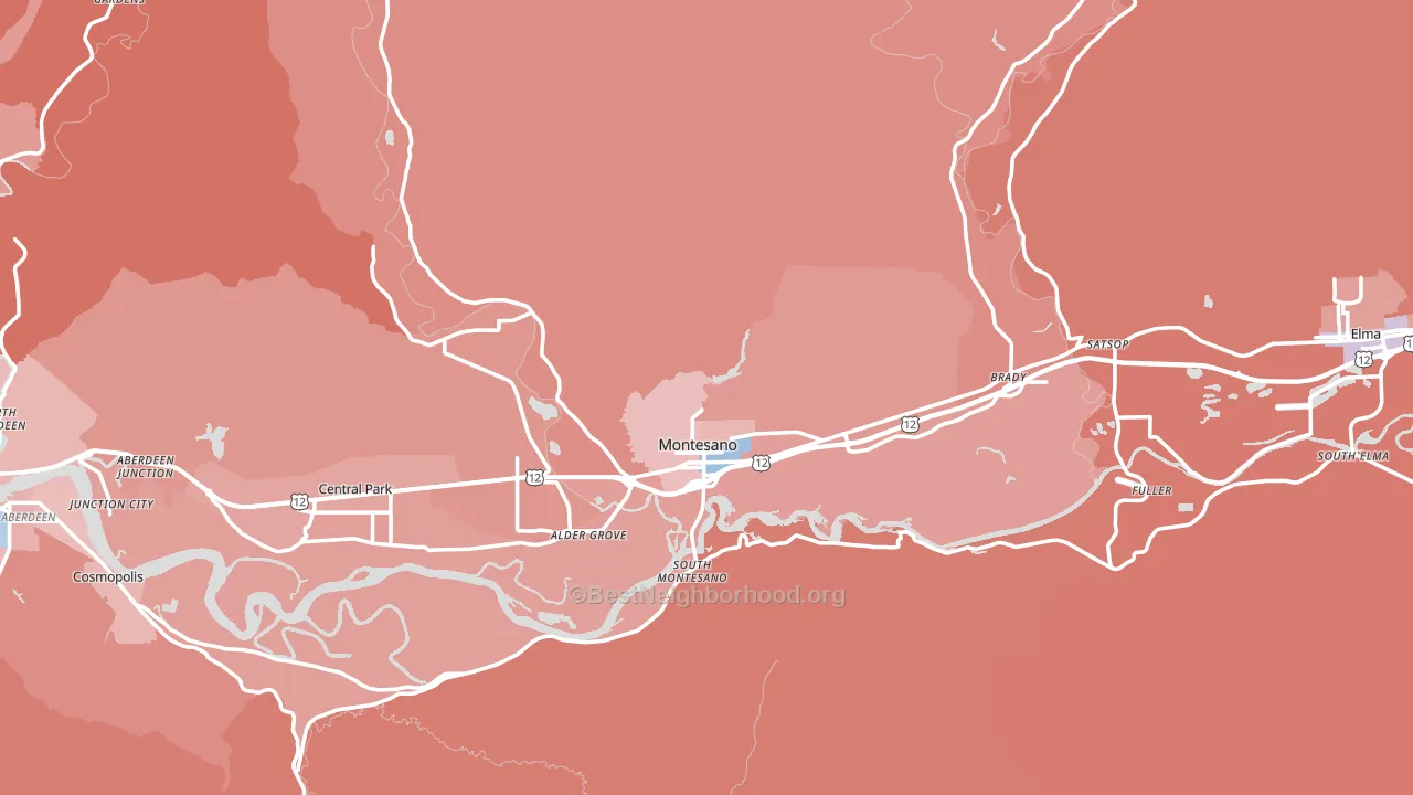 98563, WA block-group political-lean map