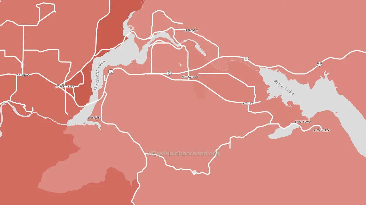 98564, WA block-group political-lean map