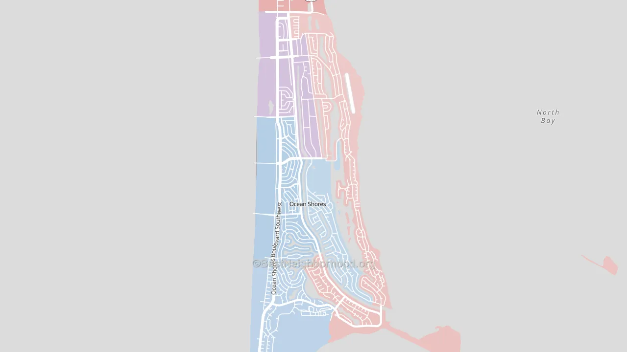 98569, WA block-group political-lean map