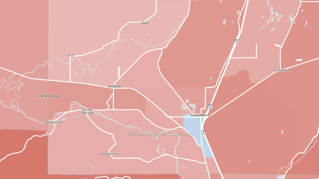 98579, WA block-group political-lean map