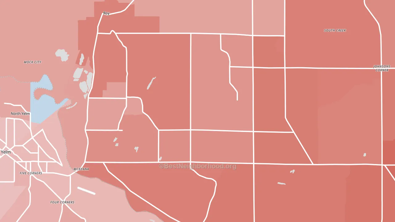 98580, WA block-group political-lean map