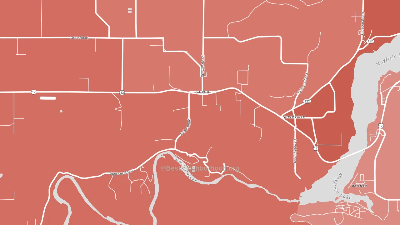 98582, WA block-group political-lean map
