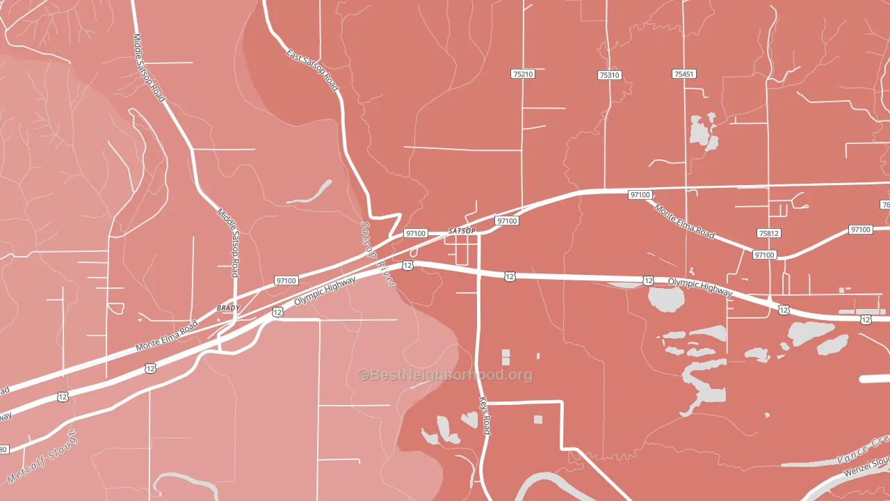 98583, WA block-group political-lean map