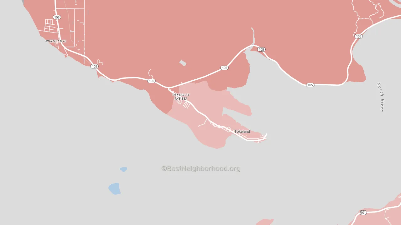 98590, WA block-group political-lean map