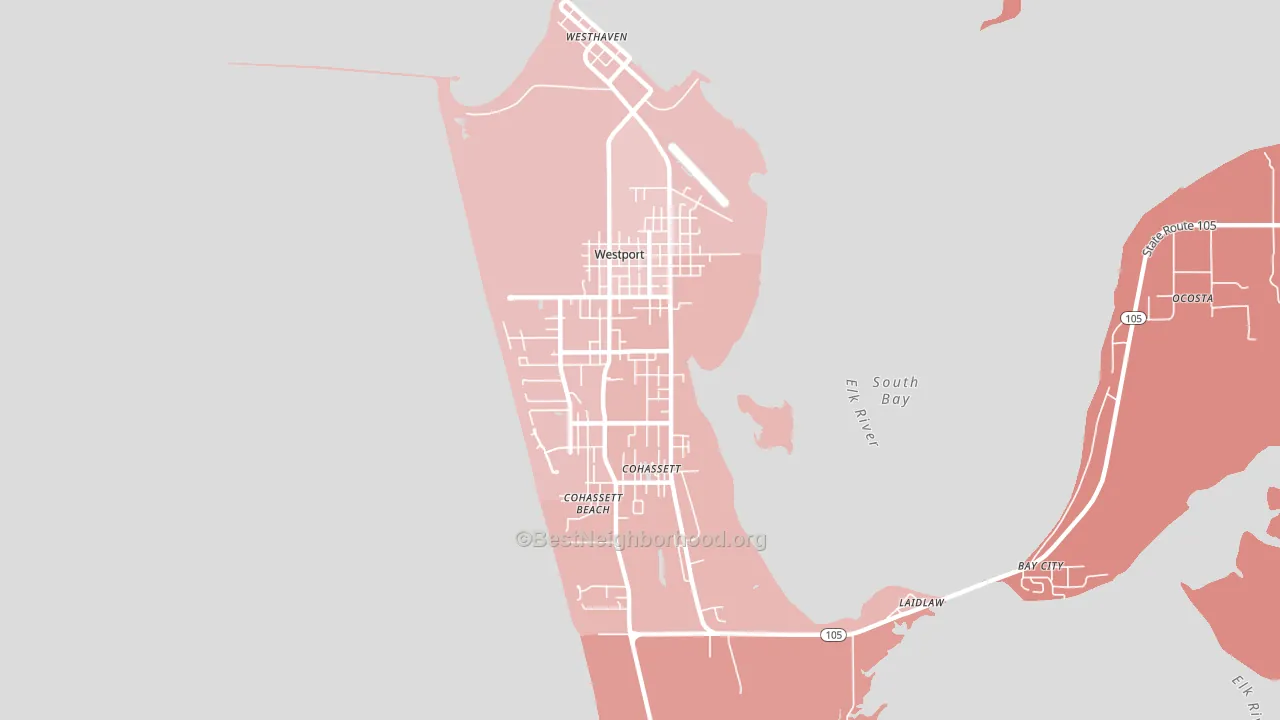 98595, WA block-group political-lean map