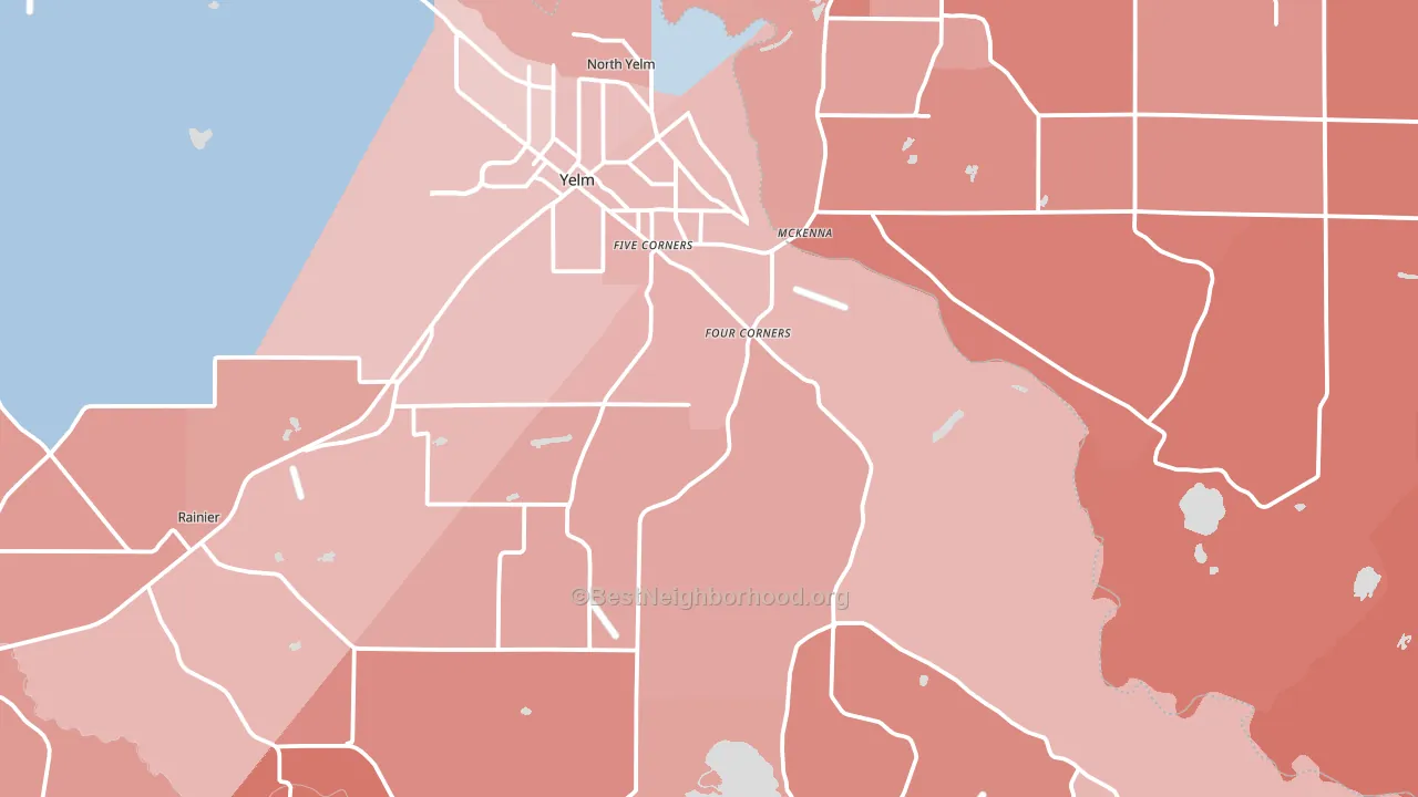 98597, WA block-group political-lean map