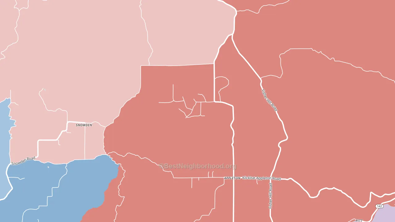 98602, WA block-group political-lean map