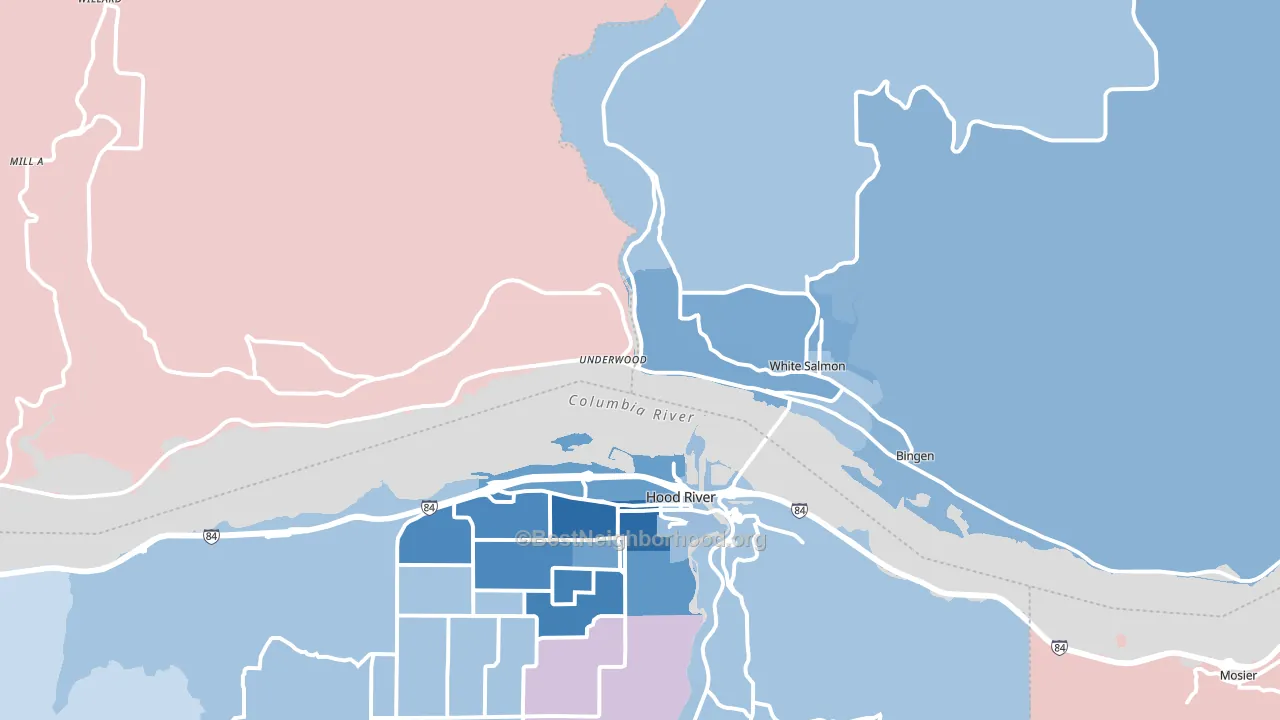 98605, WA block-group political-lean map
