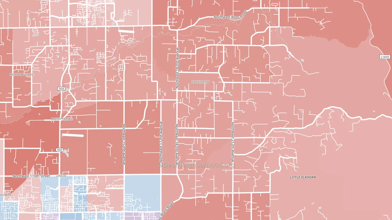 98606, WA block-group political-lean map
