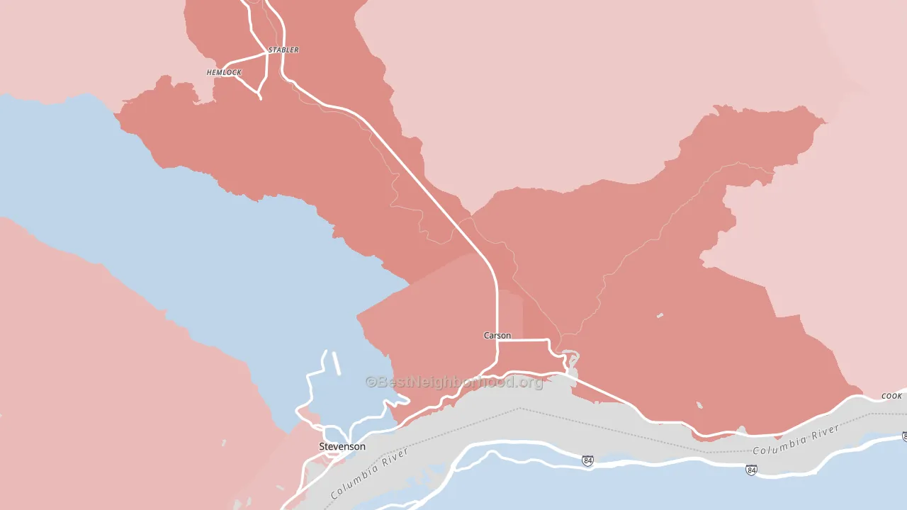 98610, WA block-group political-lean map