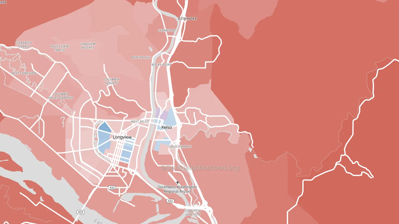 98626, WA block-group political-lean map