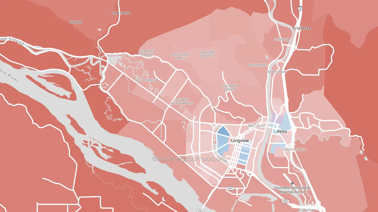 98632, WA block-group political-lean map
