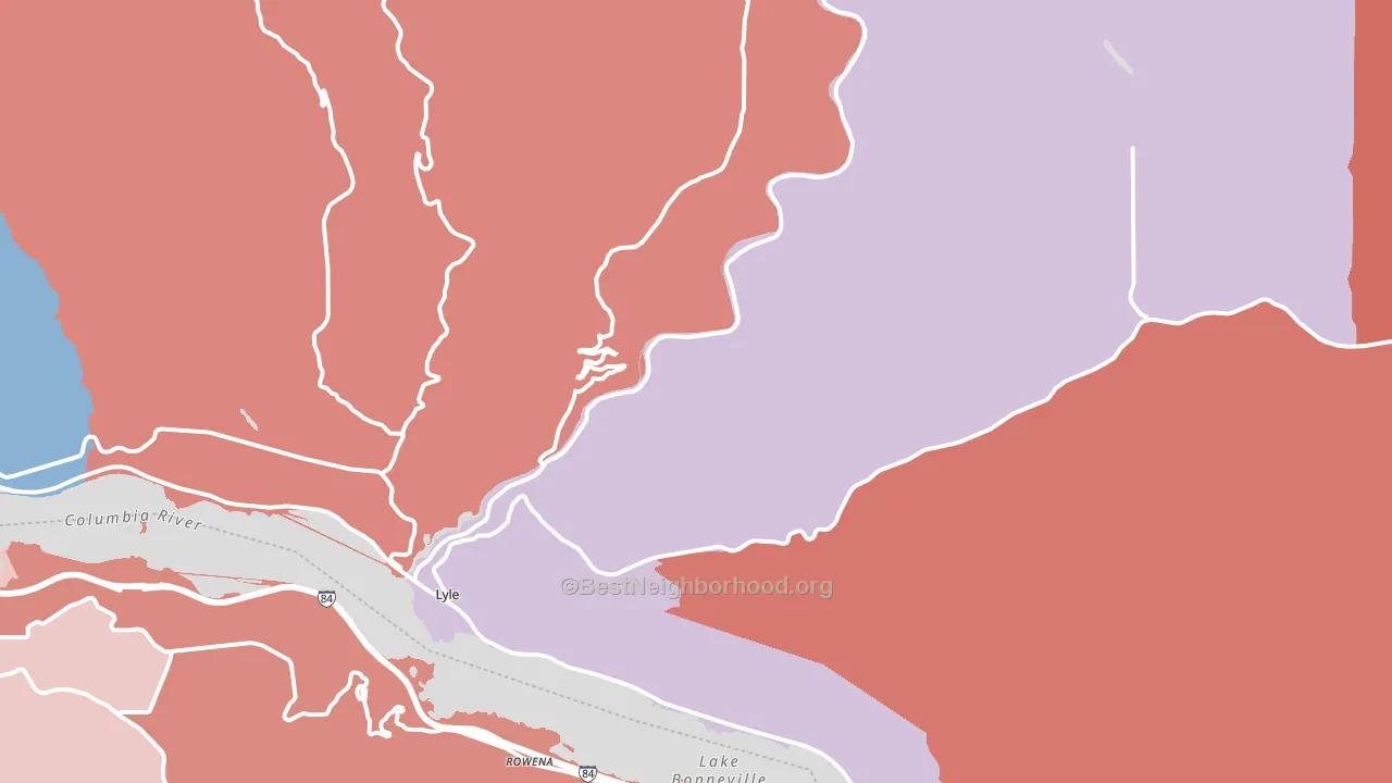 98635, WA block-group political-lean map