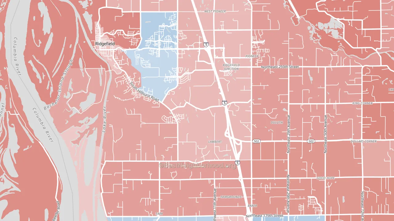 98642, WA block-group political-lean map