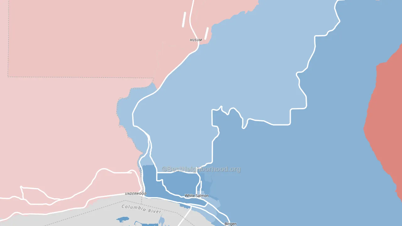 98672, WA block-group political-lean map