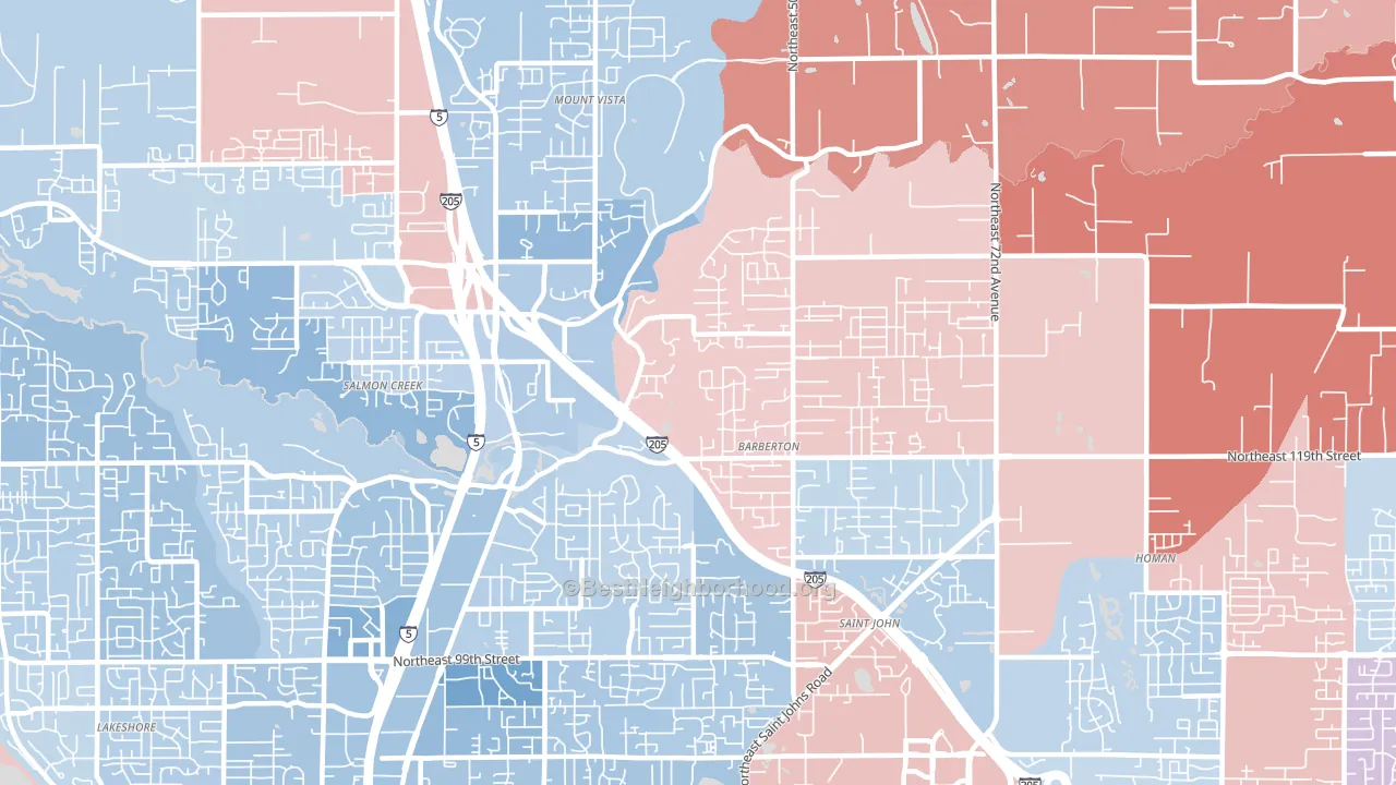 98686, WA block-group political-lean map