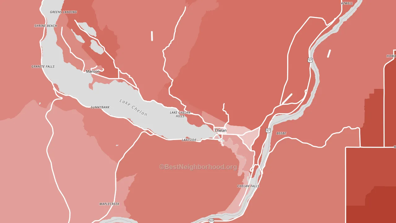 98816, WA block-group political-lean map