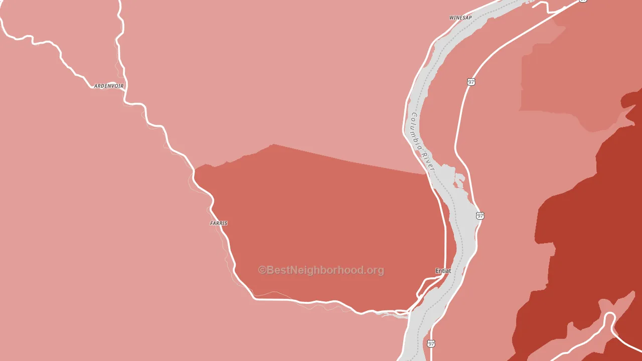 98822, WA block-group political-lean map
