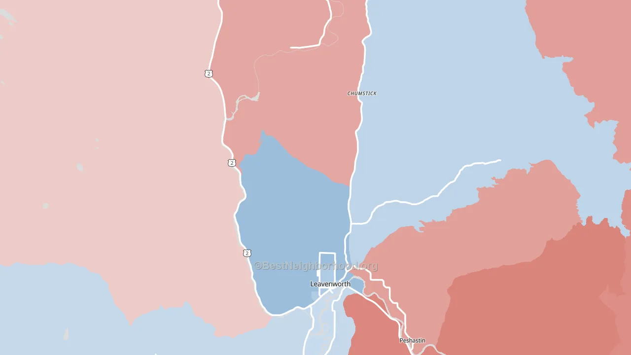 98826, WA block-group political-lean map