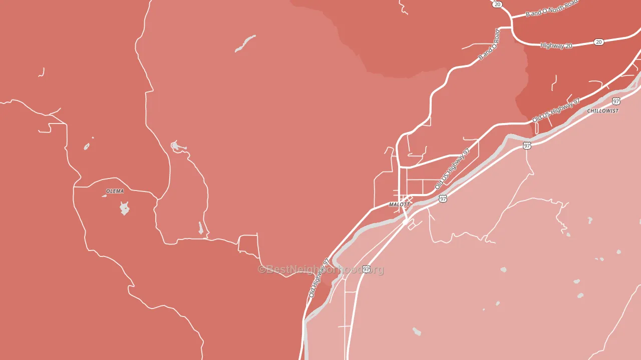 98829, WA block-group political-lean map