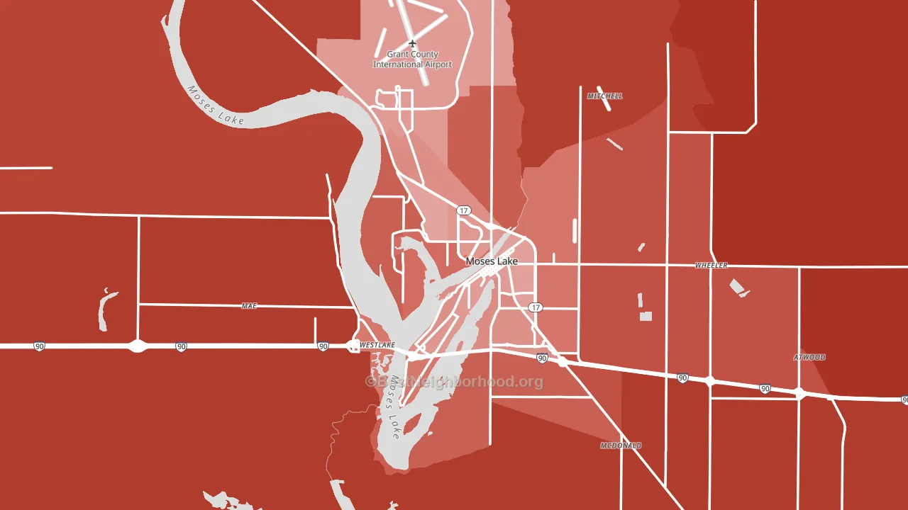 98837, WA block-group political-lean map