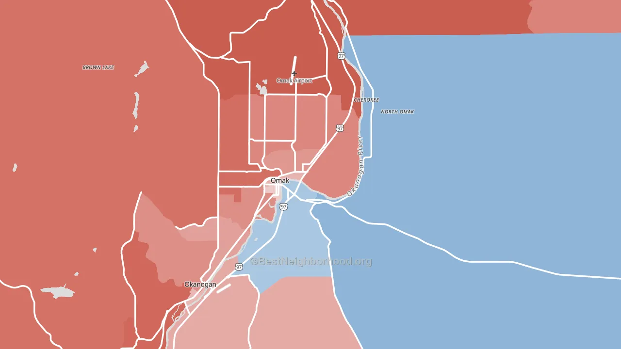 98841, WA block-group political-lean map