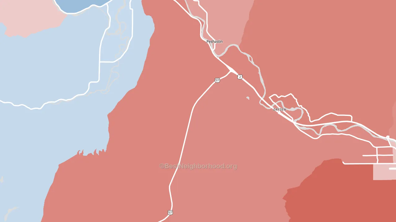 98847, WA block-group political-lean map