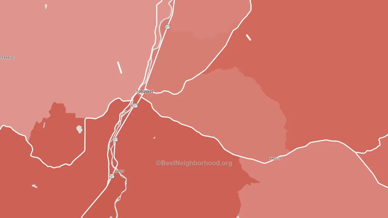 98855, WA block-group political-lean map