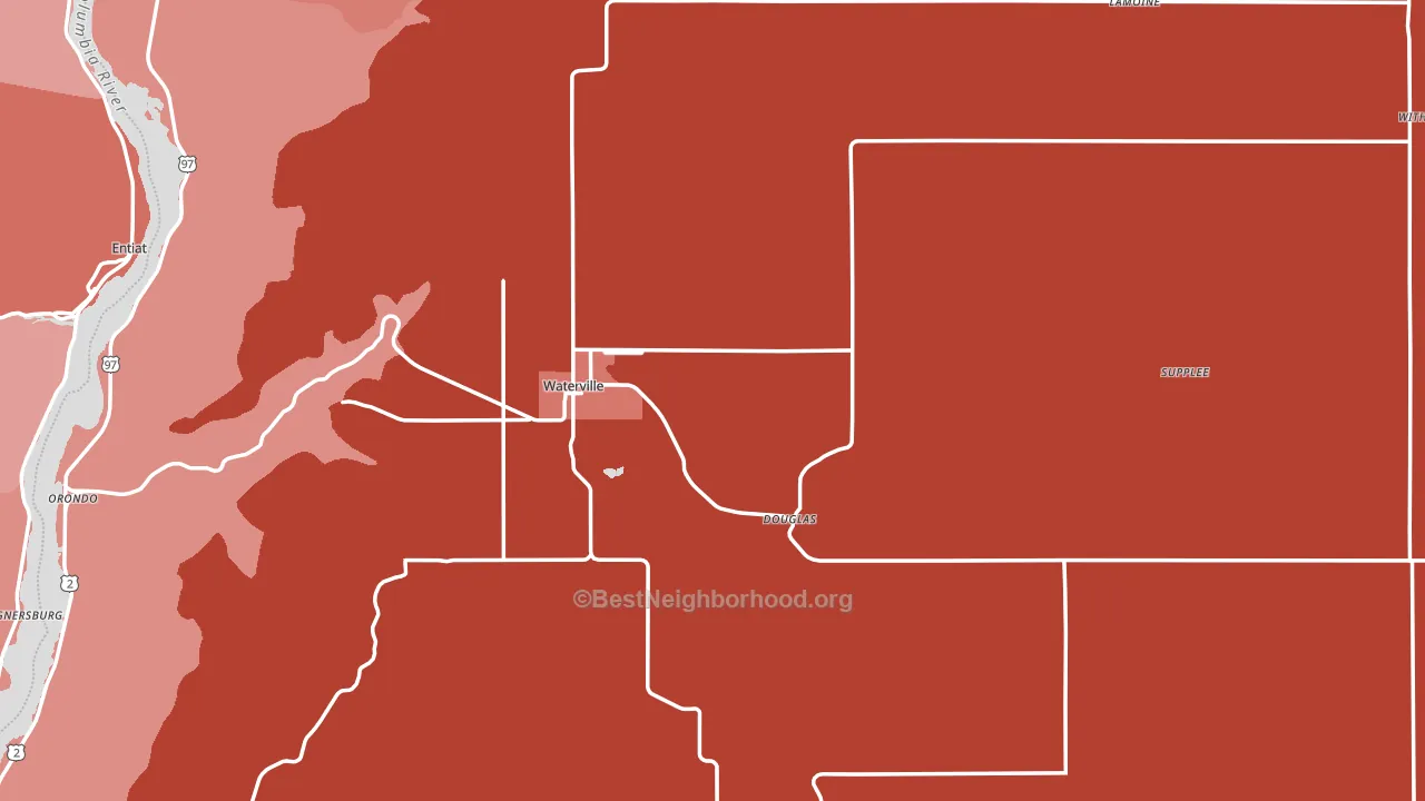 98858, WA block-group political-lean map