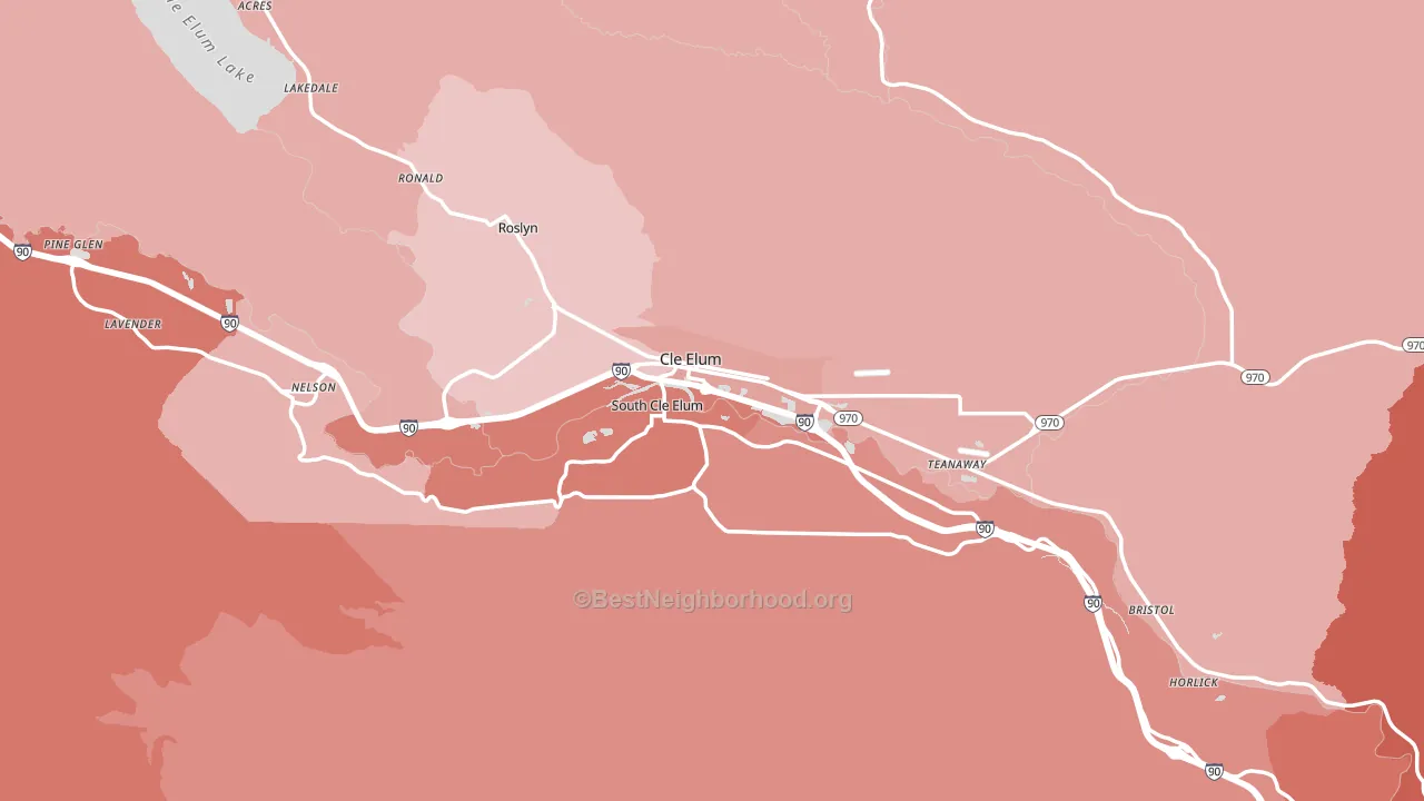 98922, WA block-group political-lean map