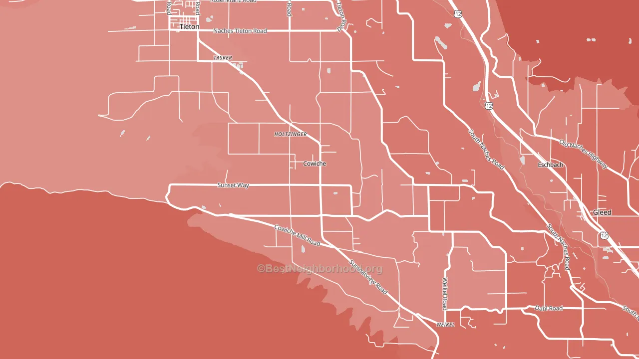 98923, WA block-group political-lean map