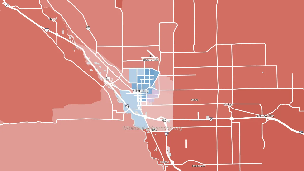 98926, WA block-group political-lean map