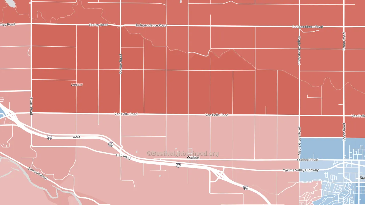 98938, WA block-group political-lean map