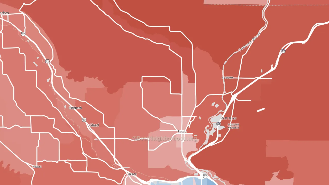 98942, WA block-group political-lean map