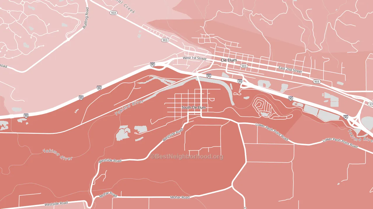 98943, WA block-group political-lean map