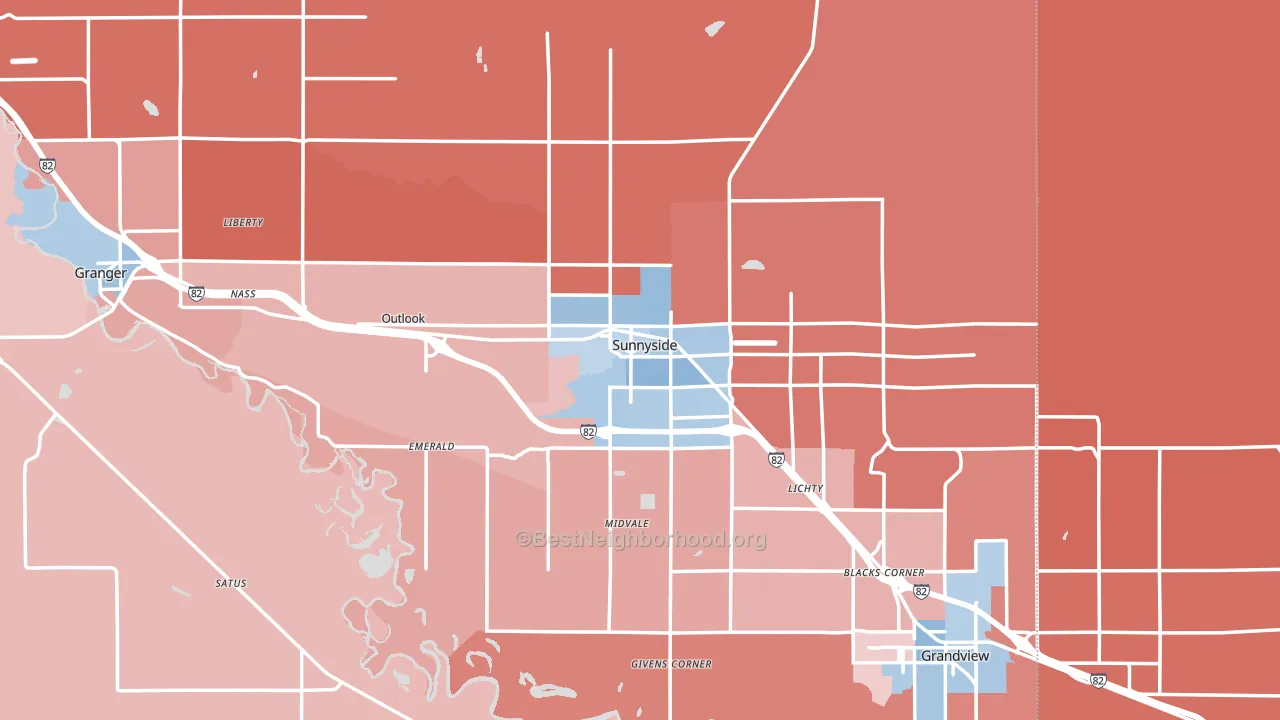 98944, WA block-group political-lean map