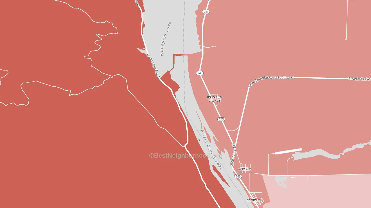 98950, WA block-group political-lean map