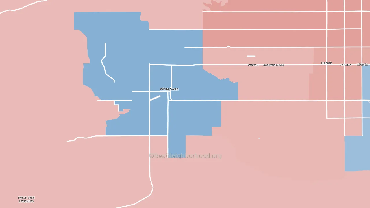 98952, WA block-group political-lean map