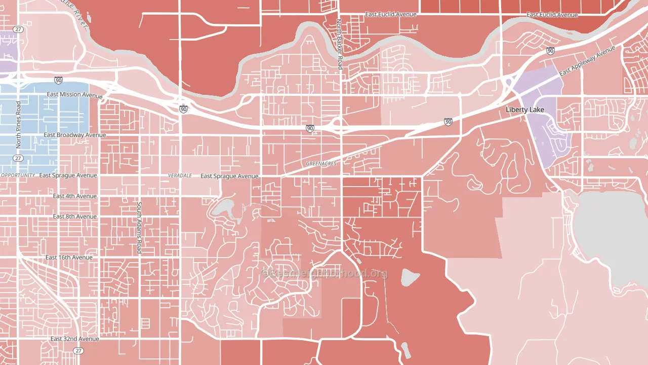 99016, WA block-group political-lean map