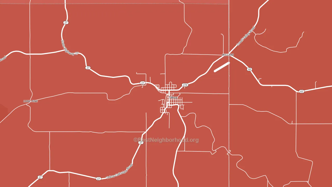 99033, WA block-group political-lean map