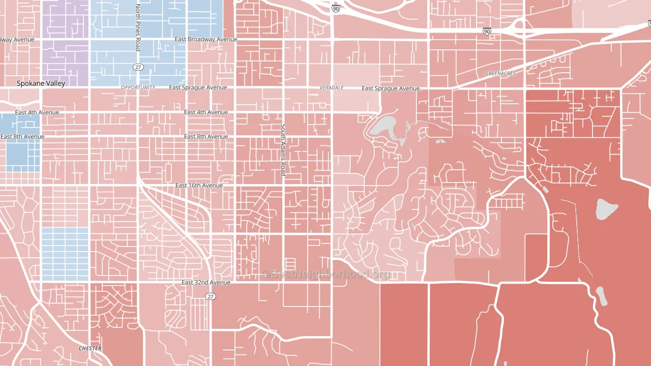 99037, WA block-group political-lean map